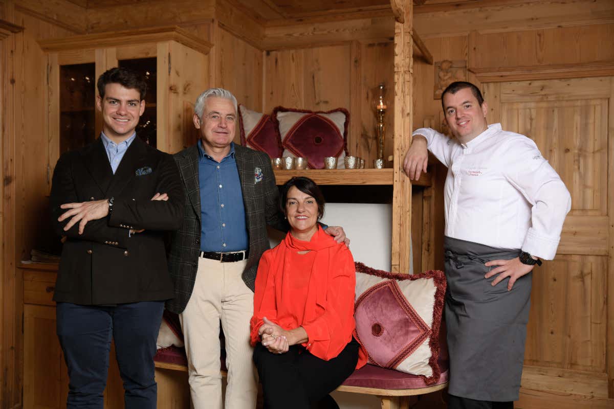 Emanuele, Maurizio e Bibiana con lo chef Martellini