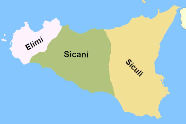 La distribuzione delle antiche popolazioni indigene della Sicilia