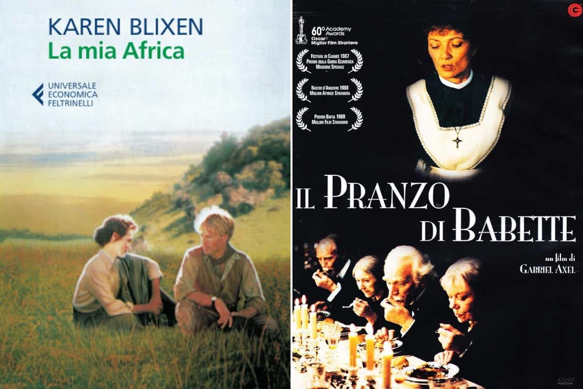 La copertina del libro “La mia Africa” e quella del film “Il pranzo di Babette”